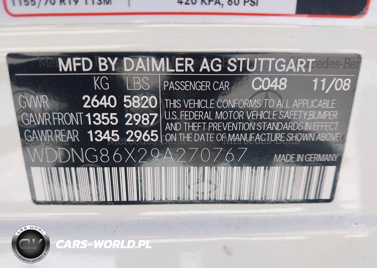2009 Mercedes-Benz S 550 4Matic VIN:WDDNG86X29A270767 - 9