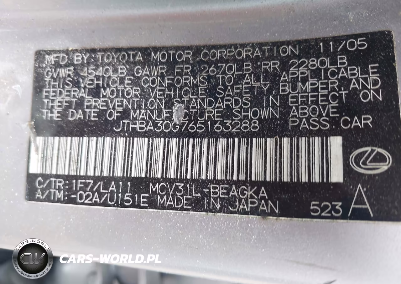 2006 Lexus Es 330 VIN:JTHBA30G765163288 - 9