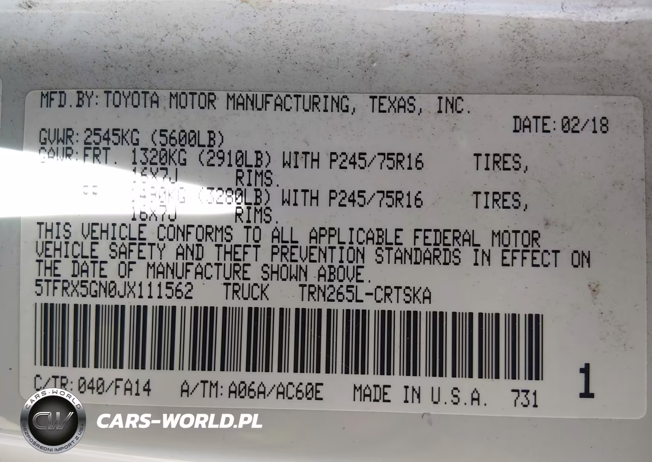2018 Toyota Tacoma Sr VIN:5TFRX5GN0JX111562 - 9