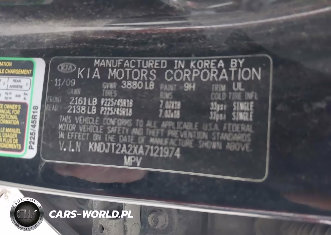 2010 Kia Soul Sport VIN:KNDJT2A2XA7121974 - 9