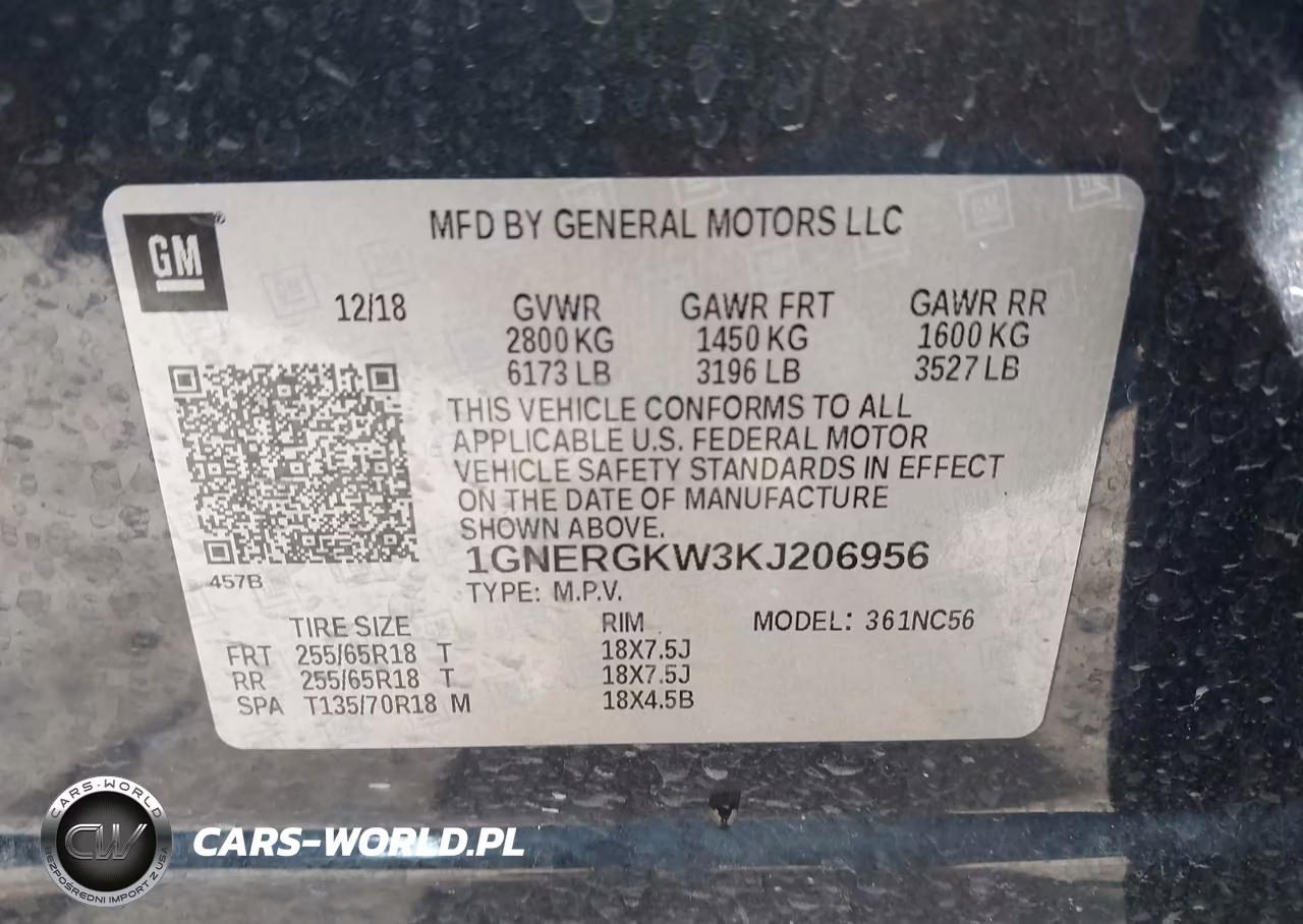 2019 Chevrolet Traverse 1Lt VIN:1GNERGKW3KJ206956 - 9