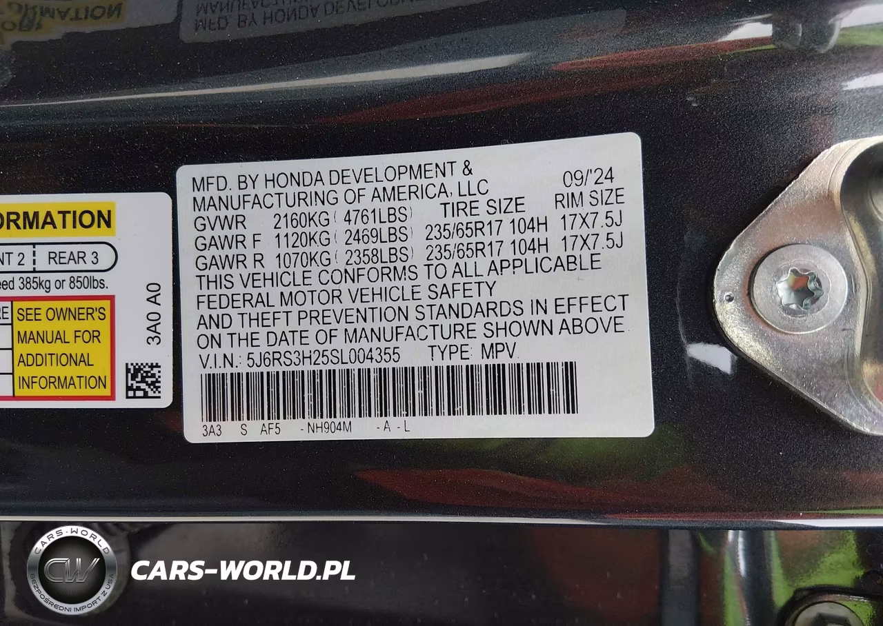 2025 Honda Cr-V Lx 2Wd VIN:5J6RS3H25SL004355 - 9