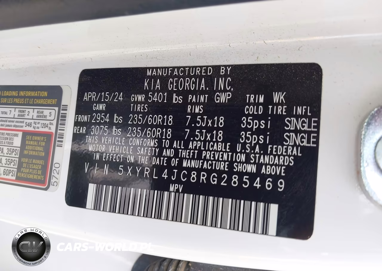 2024 Kia Sorento S VIN:5XYRL4JC8RG285469 - 9