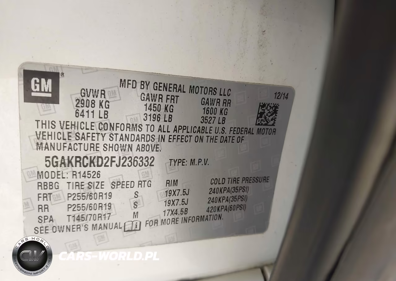 2015 Buick Enclave Premium VIN:5GAKRCKD2FJ236332 - 9