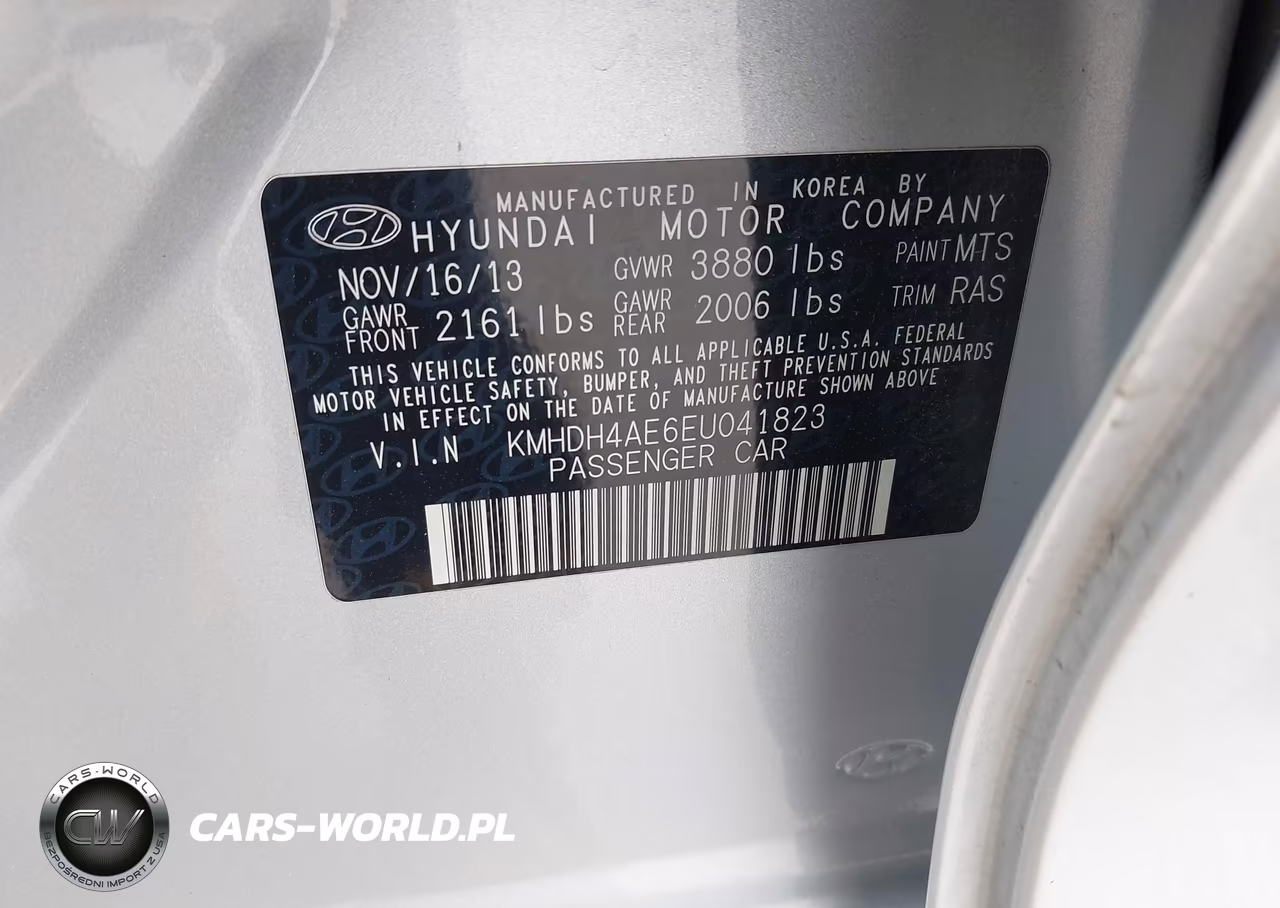 2014 Hyundai Elantra Se (Ulsan Plant) VIN:KMHDH4AE6EU041823 - 9