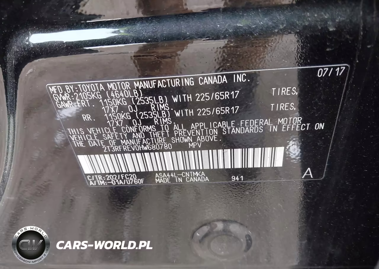 2017 Toyota Rav4 Xle VIN:2T3RFREV0HW680780 - 7