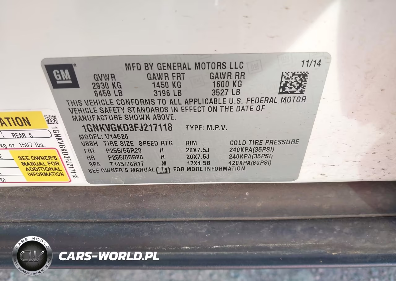 2015 Chevrolet Traverse 1Lt VIN:1GNKVGKD3FJ217118 - 9