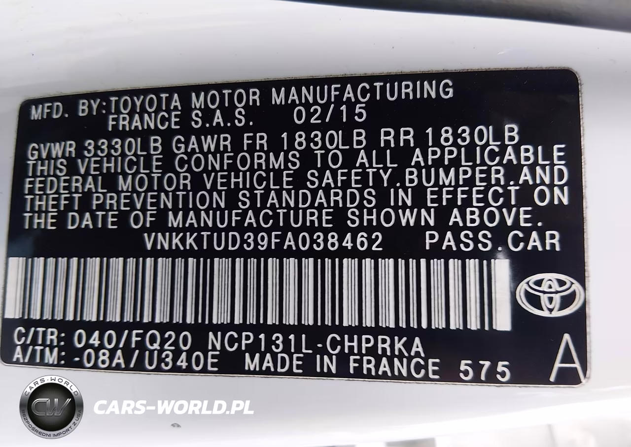 2015 Toyota Yaris L VIN:VNKKTUD39FA038462 - 9