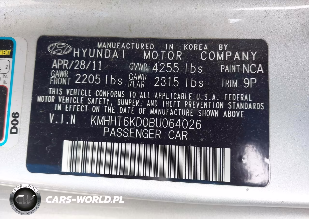 2011 Hyundai Genesis 2.0T VIN:KMHHT6KD0BU064026 - 9