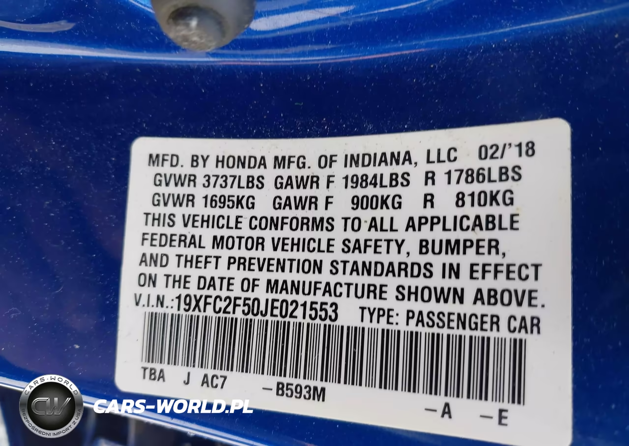 2018 Honda Civic Lx VIN:19XFC2F50JE021553 - 9