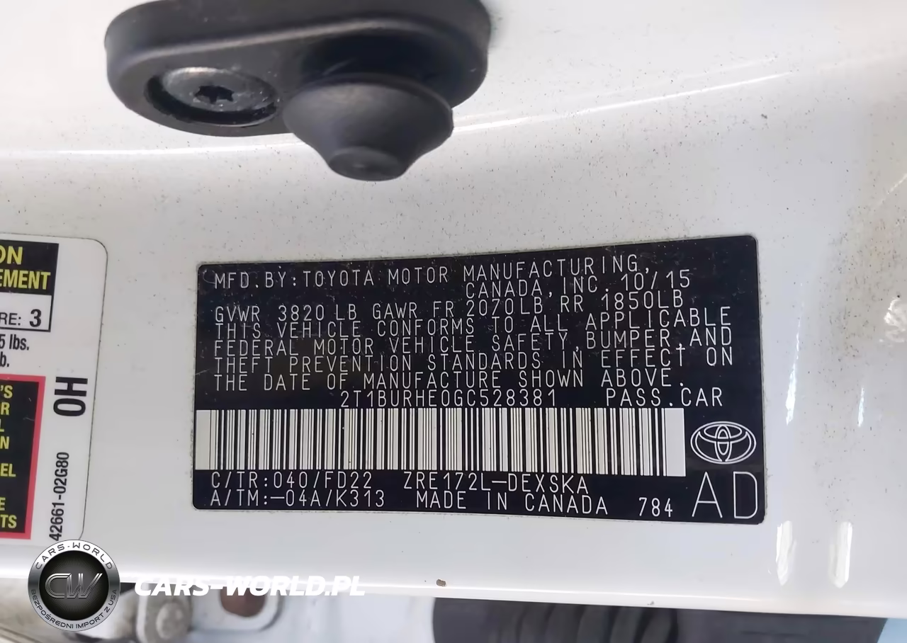 2016 Toyota Corolla S Plus VIN:2T1BURHE0GC528381 - 9