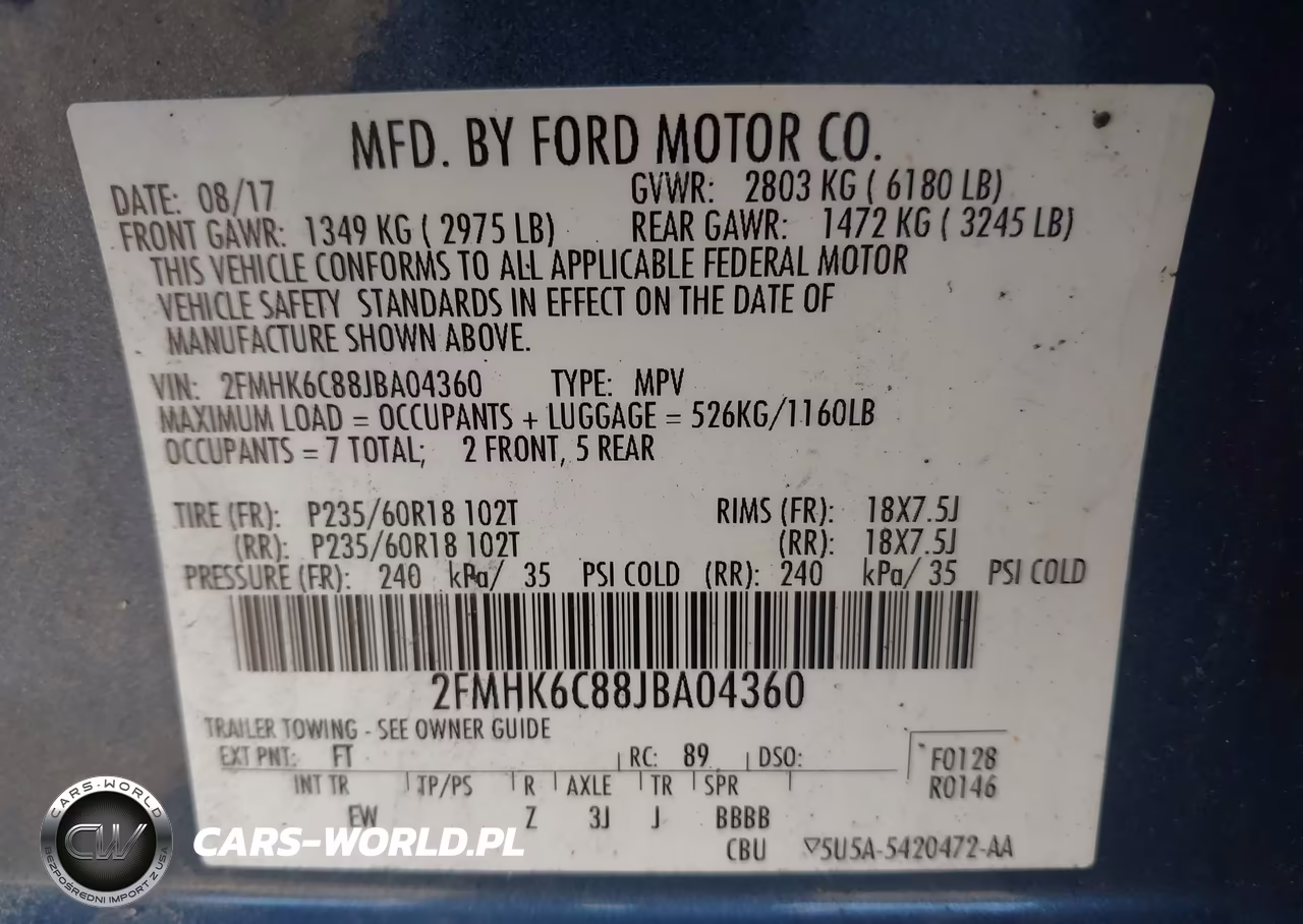 2018 Ford Flex Sel VIN:2FMHK6C88JBA04360 - 9