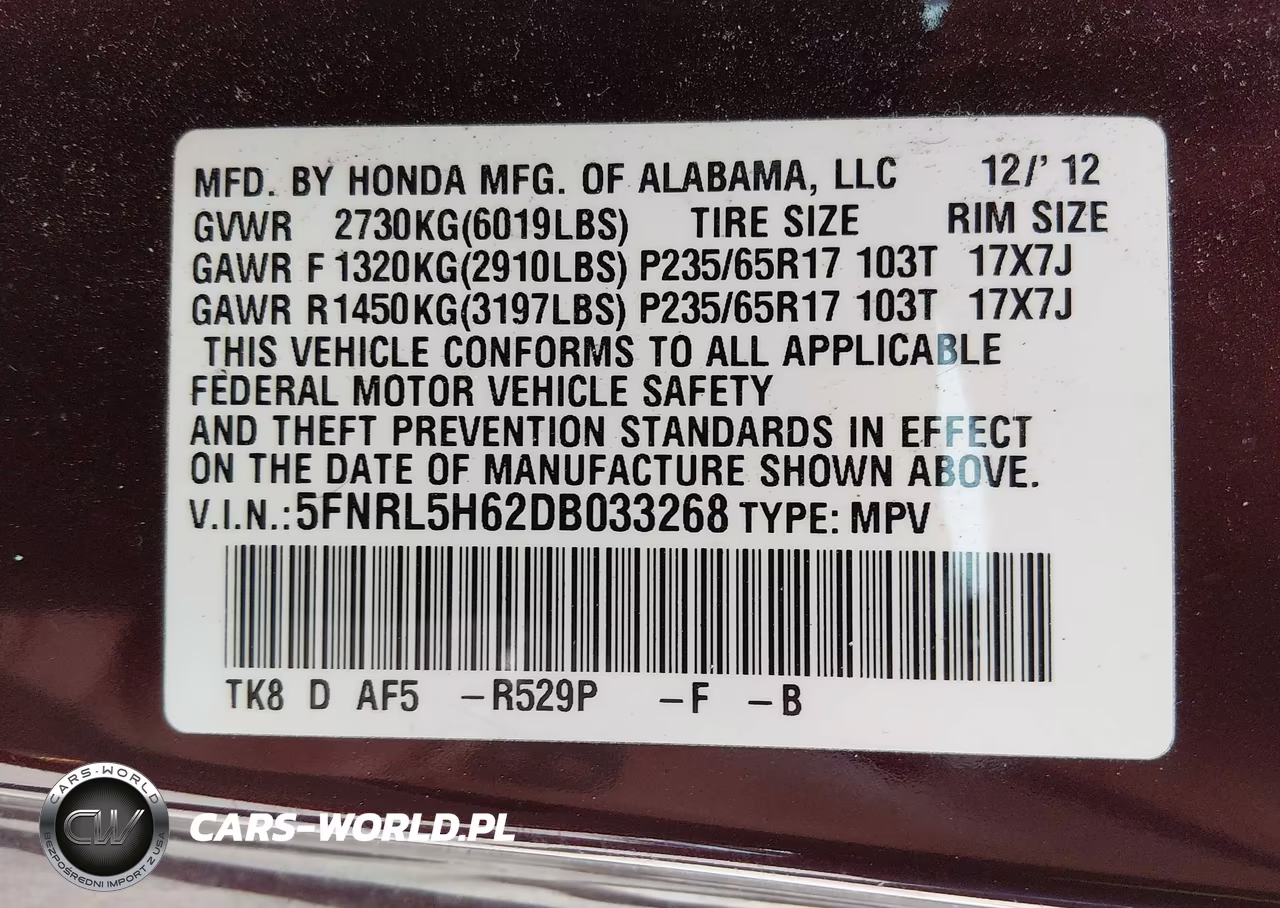 2013 Honda Odyssey Ex-L VIN:5FNRL5H62DB033268 - 9