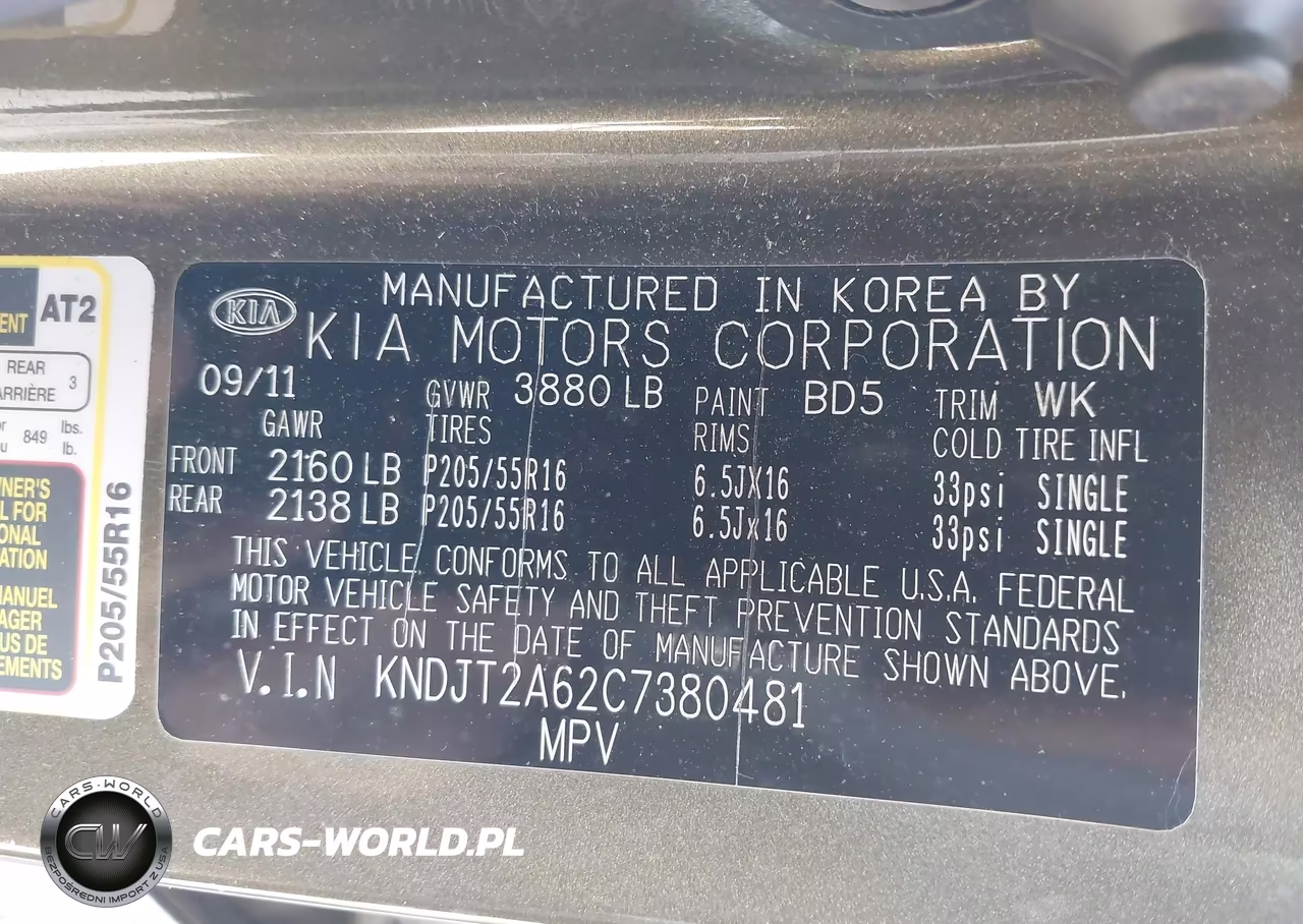2012 Kia Soul + VIN:KNDJT2A62C7380481 - 9