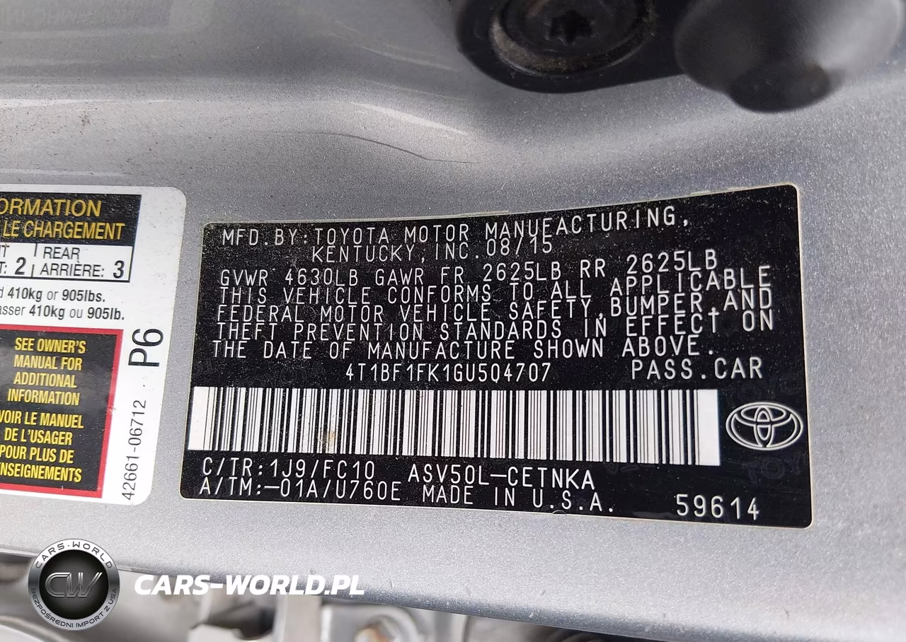 2016 Toyota Camry Le VIN:4T1BF1FK1GU504707 - 9