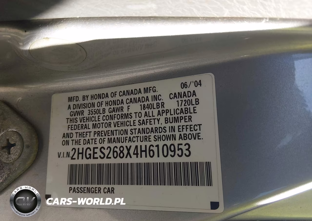 2004 Honda Civic Ex VIN:2HGES268X4H610953 - 9