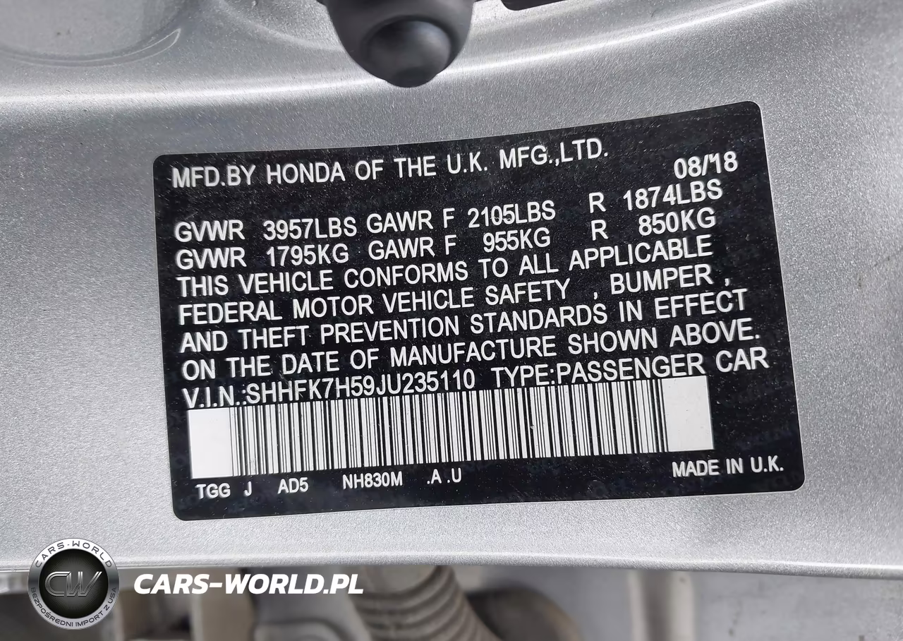 2018 Honda Civic Ex VIN:SHHFK7H59JU235110 - 9