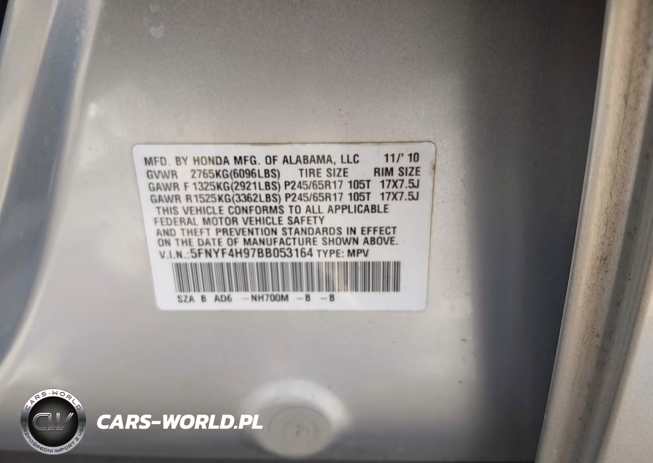 2011 Honda Pilot Touring VIN:5FNYF4H97BB053164 - 9