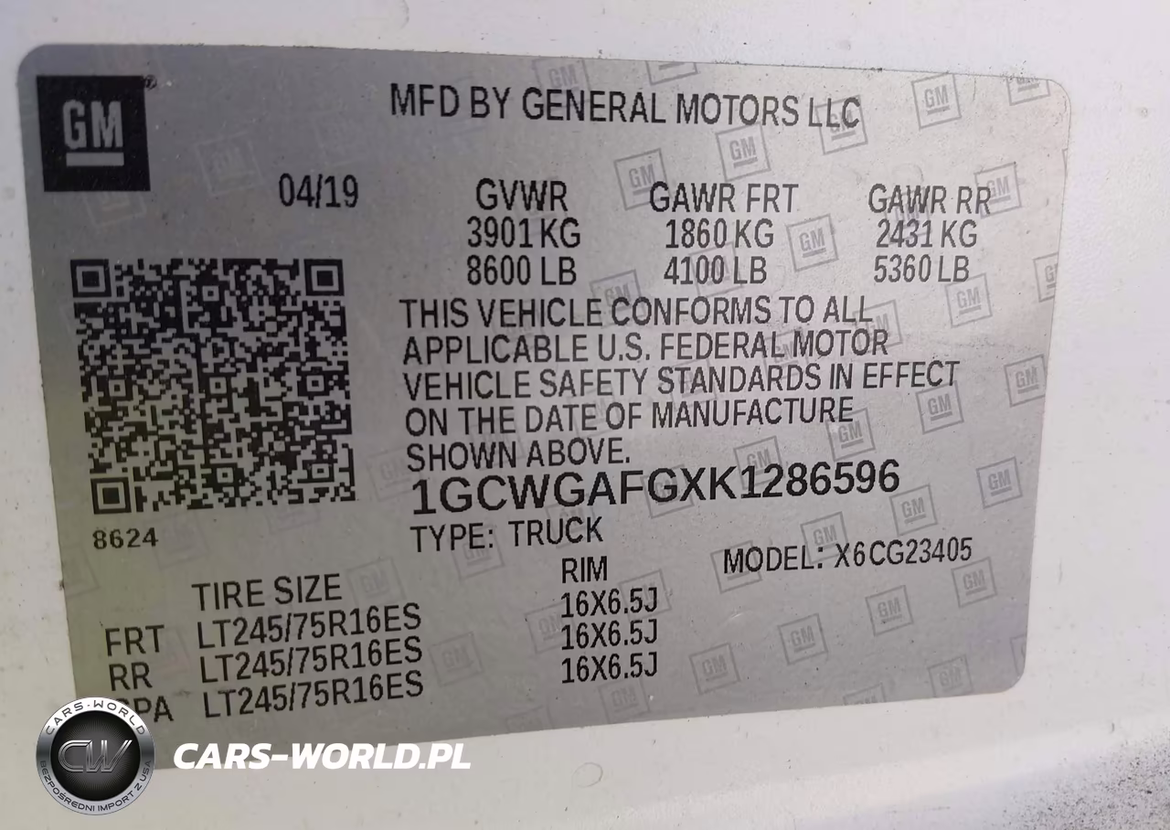 2019 Chevrolet Express 2500 Work Van VIN:1GCWGAFGXK1286596 - 9