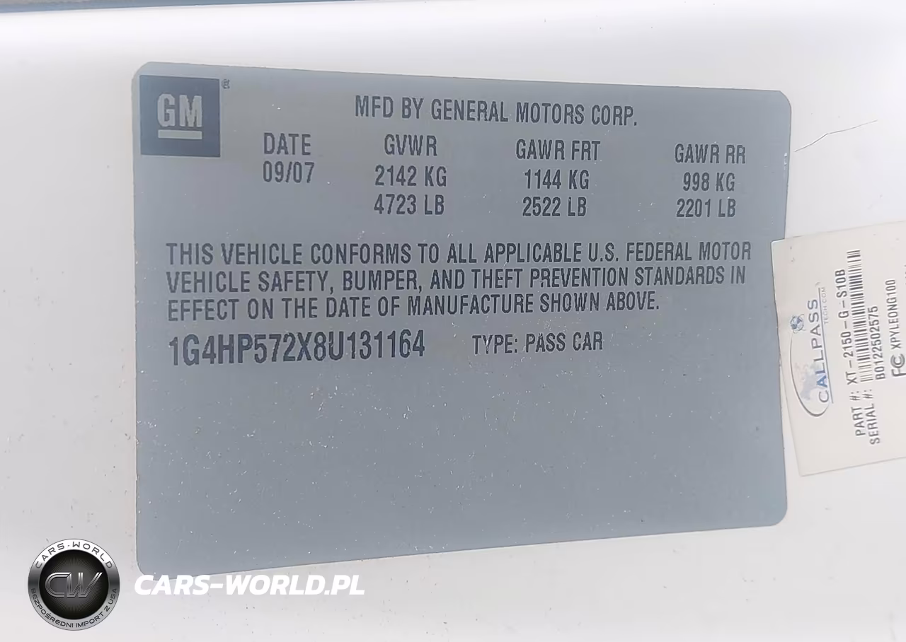 2008 Buick Lucerne Cx VIN:1G4HP572X8U131164 - 9