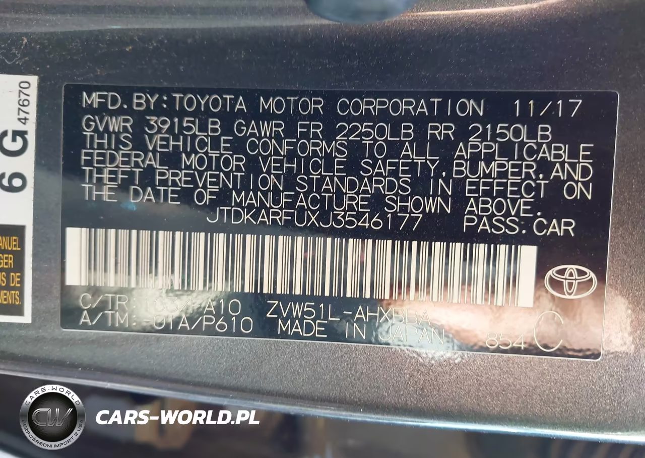 2018 Toyota Prius Two Eco VIN:JTDKARFUXJ3546177 - 9