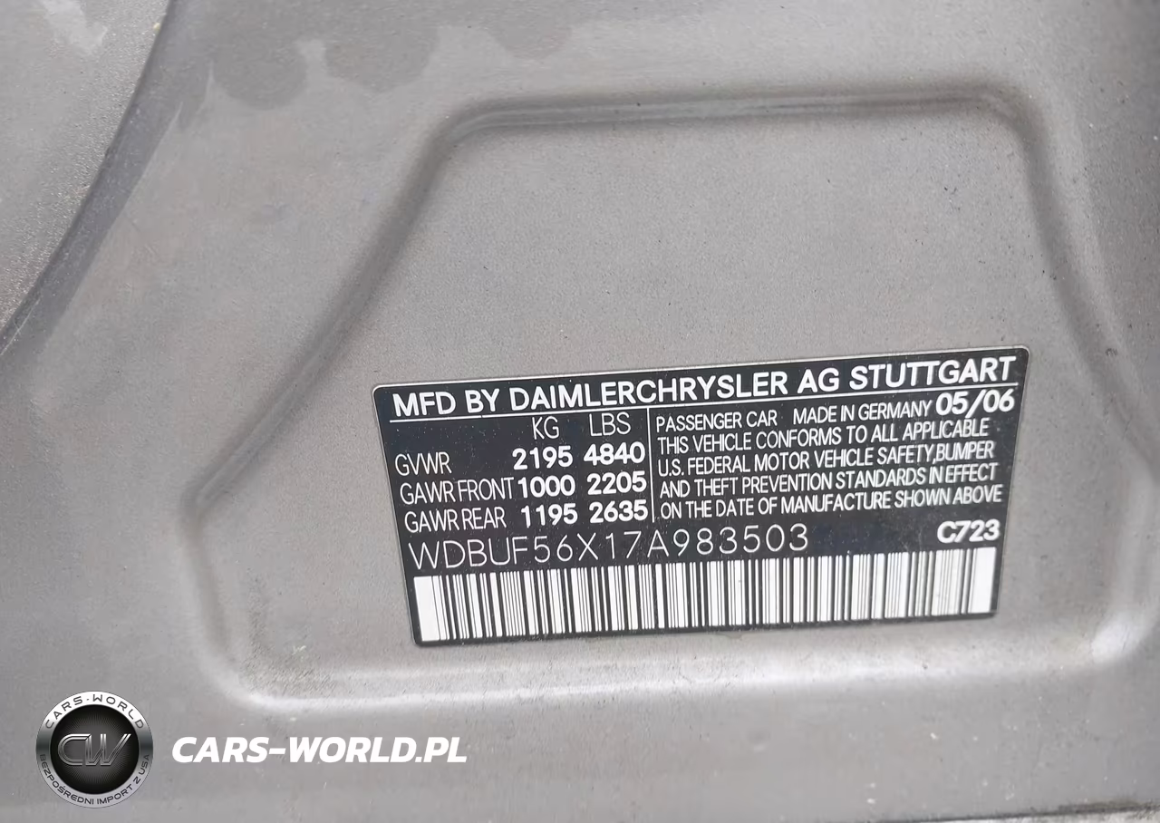 2007 Mercedes-Benz E 350 VIN:WDBUF56X17A983503 - 9