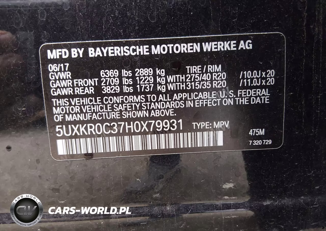 2017 BMW X5 xDrive35I VIN:5UXKR0C37H0X79931 - 9