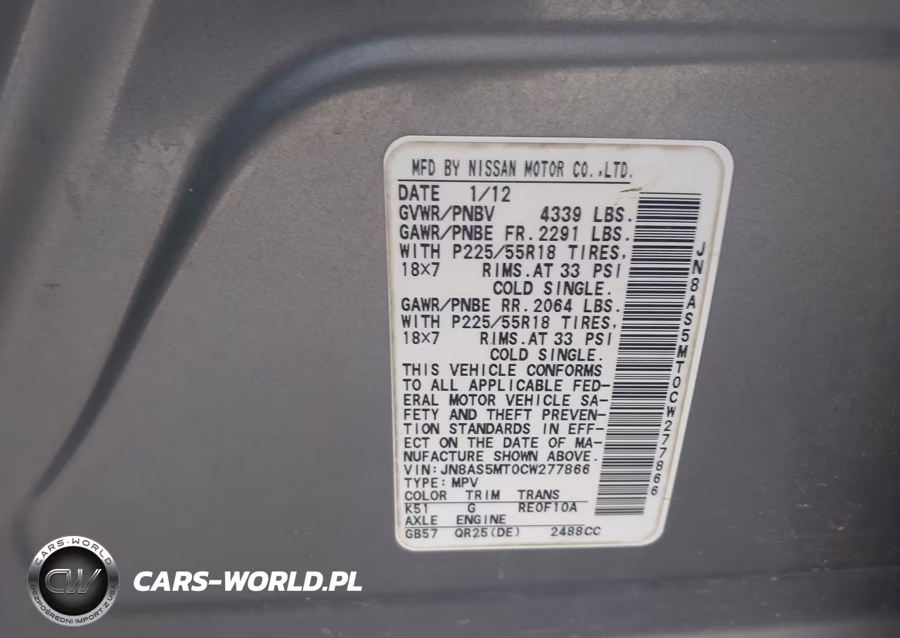 2012 Nissan Rogue Sv W-Sl Pkg VIN:JN8AS5MT0CW277866 - 9