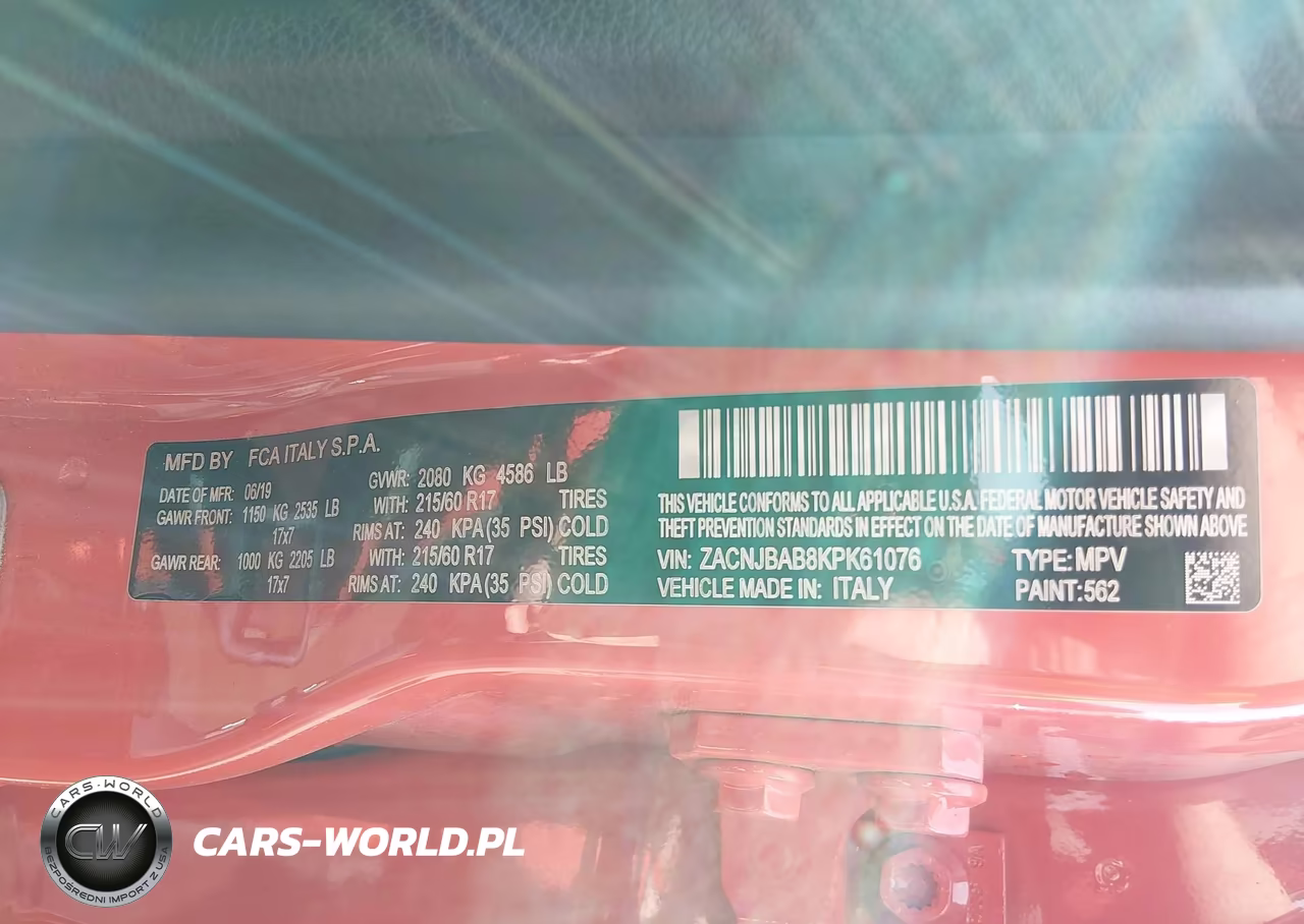 2019 Jeep Renegade Sport 4X4 VIN:ZACNJBAB8KPK61076 - 9