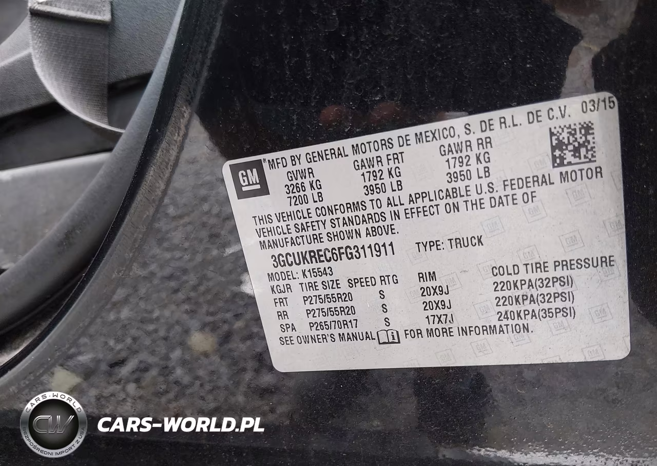 2015 Chevrolet Silverado 1500 2Lt VIN:3GCUKREC6FG311911 - 9