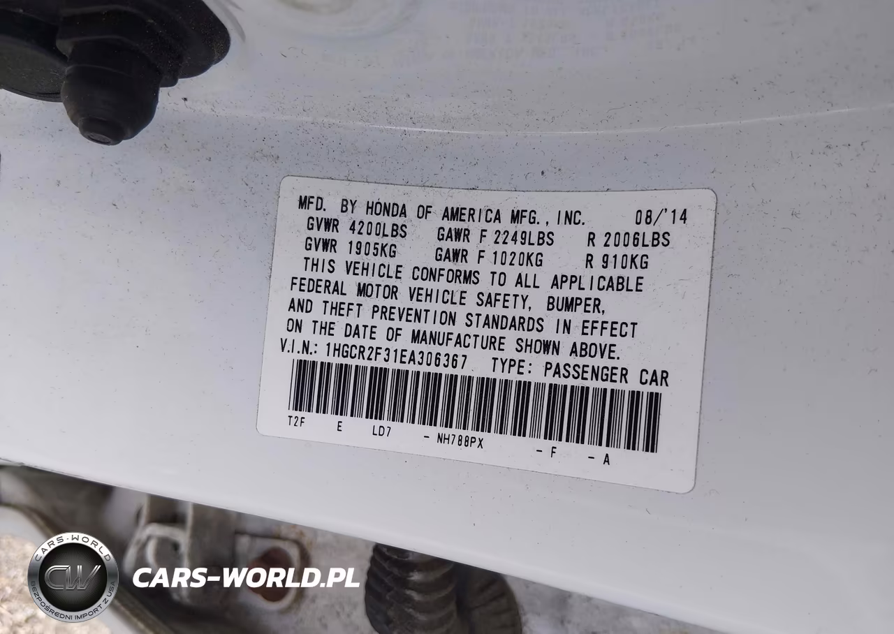 2014 Honda Accord Lx VIN:1HGCR2F31EA306367 - 9