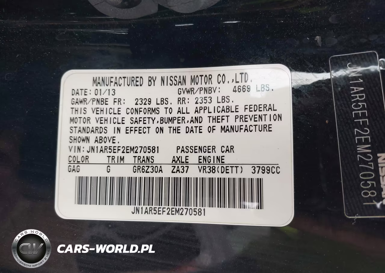 2014 Nissan Gt-R Black Edition VIN:JN1AR5EF2EM270581 - 9