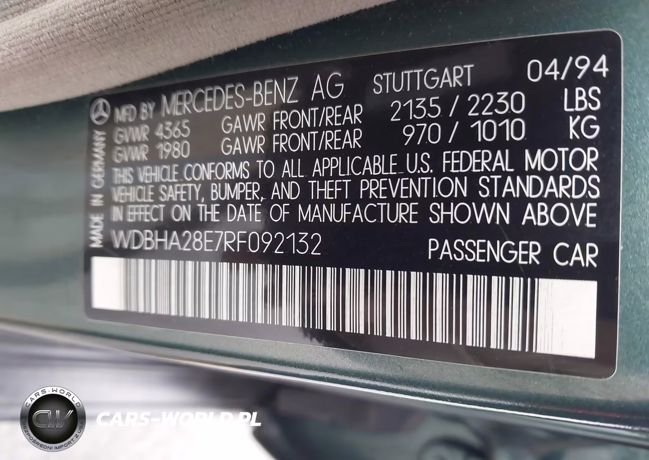 1994 Mercedes-Benz C 280 VIN:WDBHA28E7RF092132 - 9