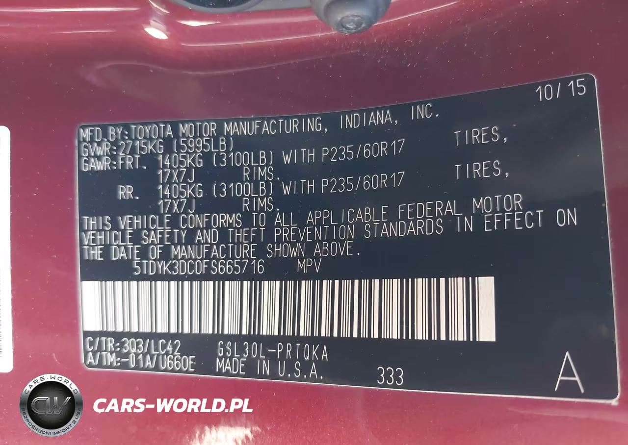 2015 Toyota Sienna Xle Premium 8 Passenger VIN:5TDYK3DC0FS665716 - 9