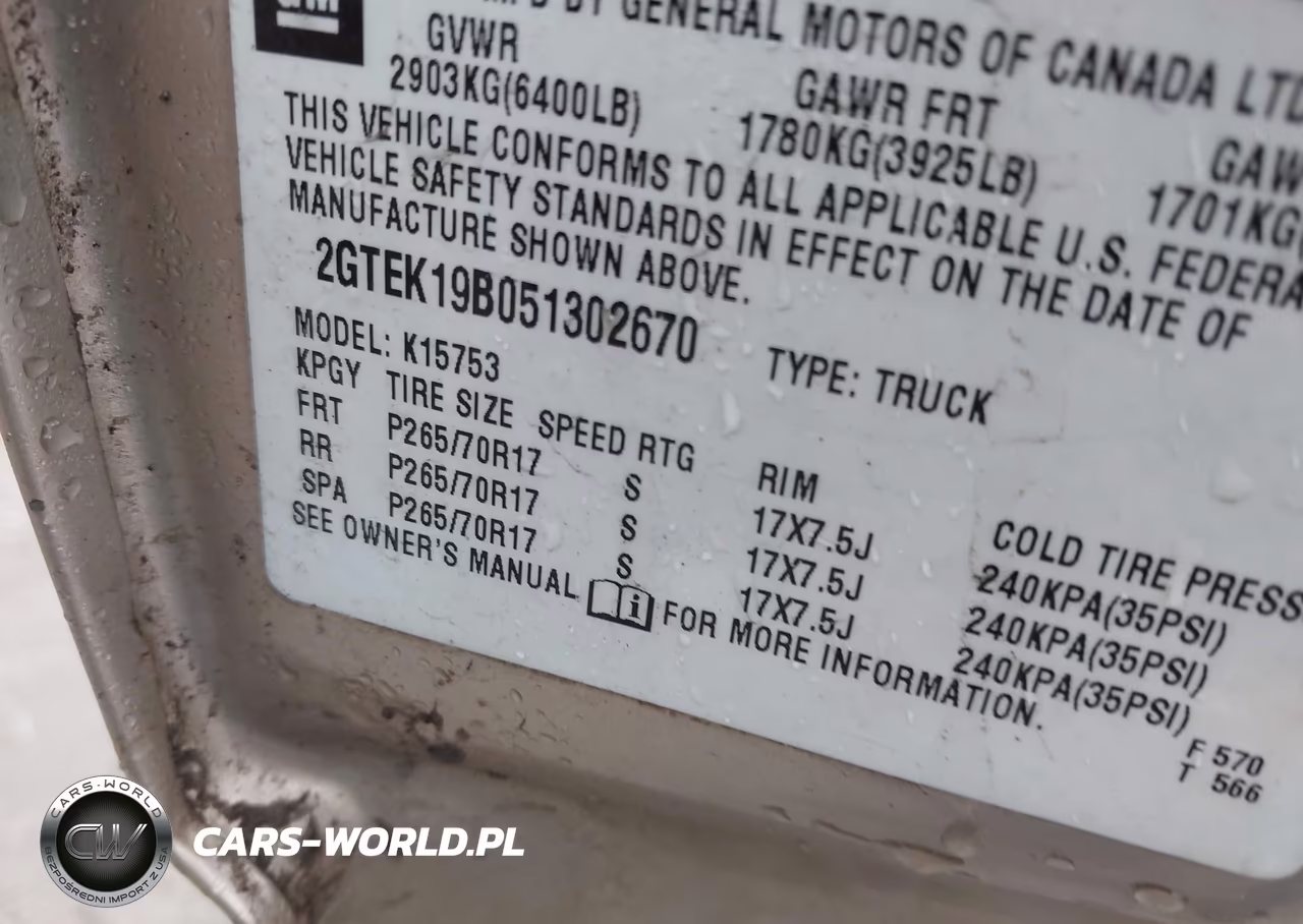 2005 GMC Sierra 1500 Slt VIN:2GTEK19B051302670 - 9