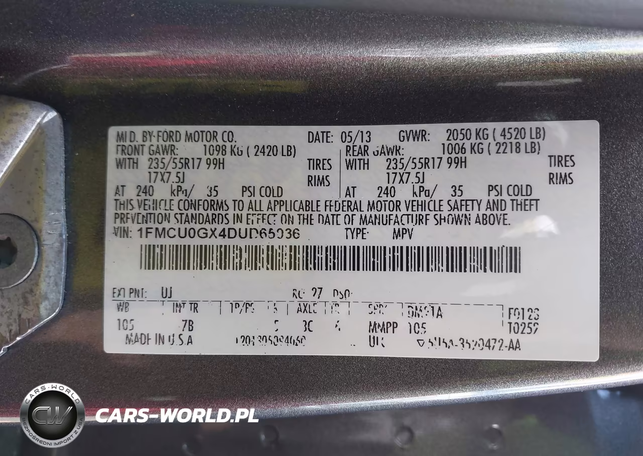 2013 Ford Escape Se VIN:1FMCU0GX4DUD65036 - 9