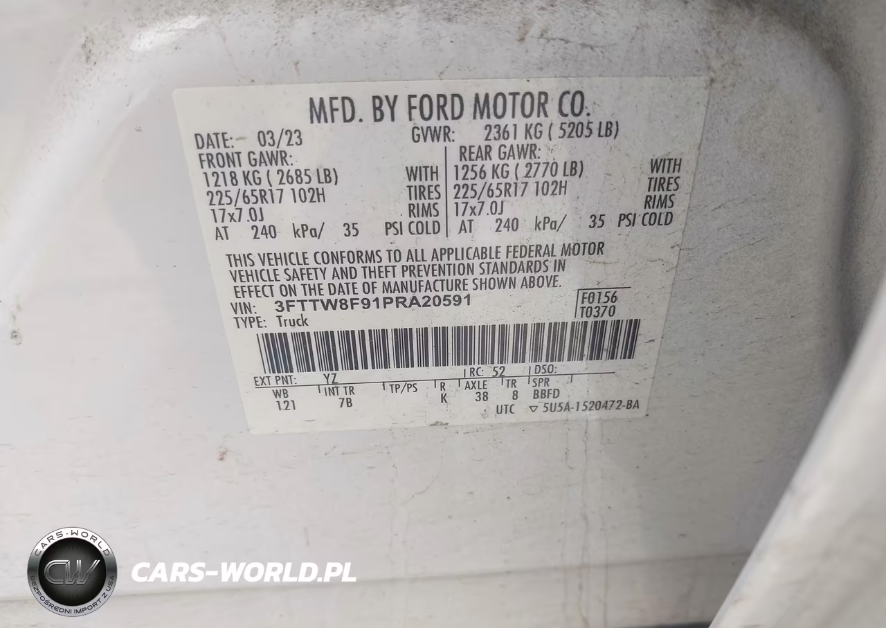 2023 Ford Maverick Lariat-Xl-Xlt VIN:3FTTW8F91PRA20591 - 9
