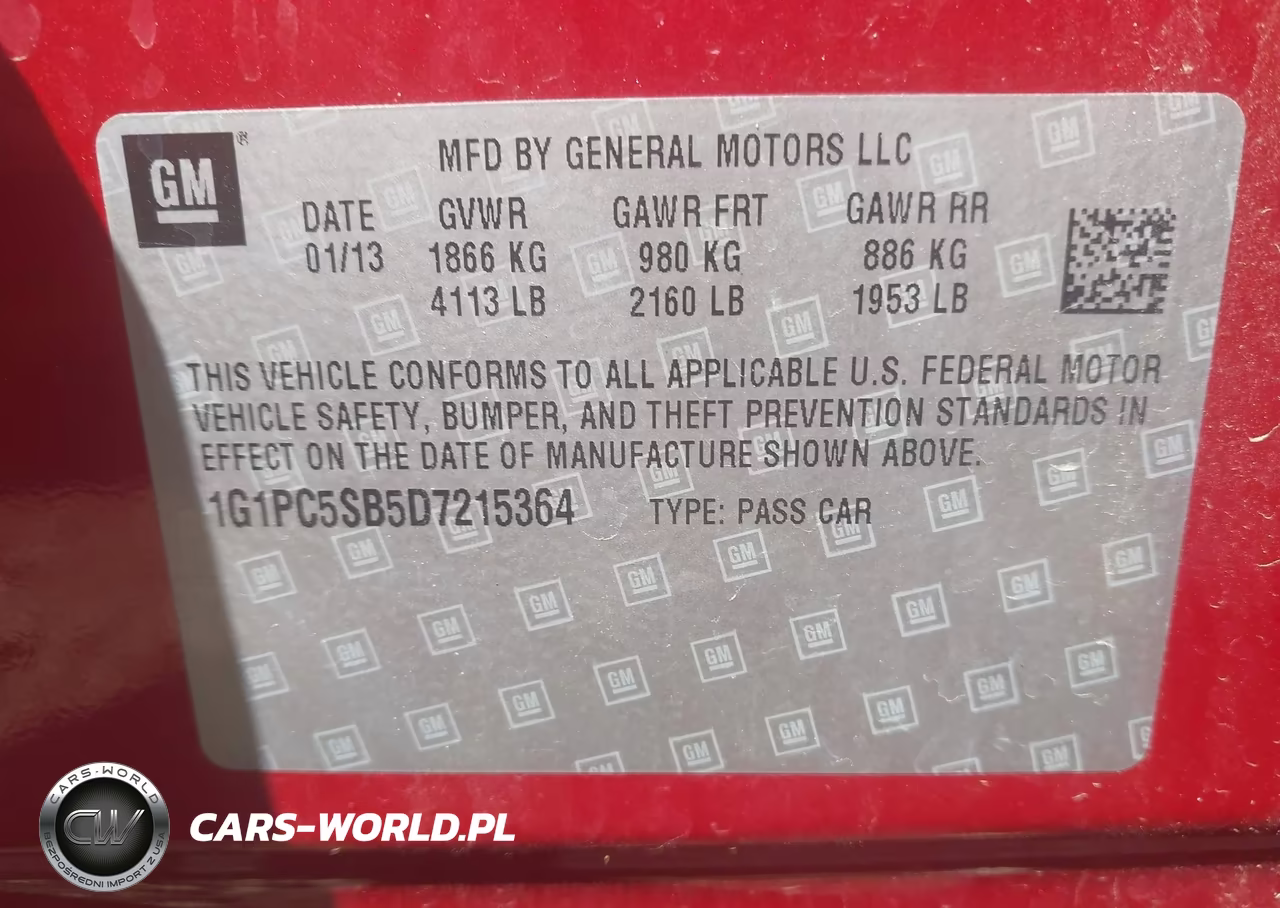 2013 Chevrolet Cruze Lt VIN:1G1PC5SB5D7215364 - 9