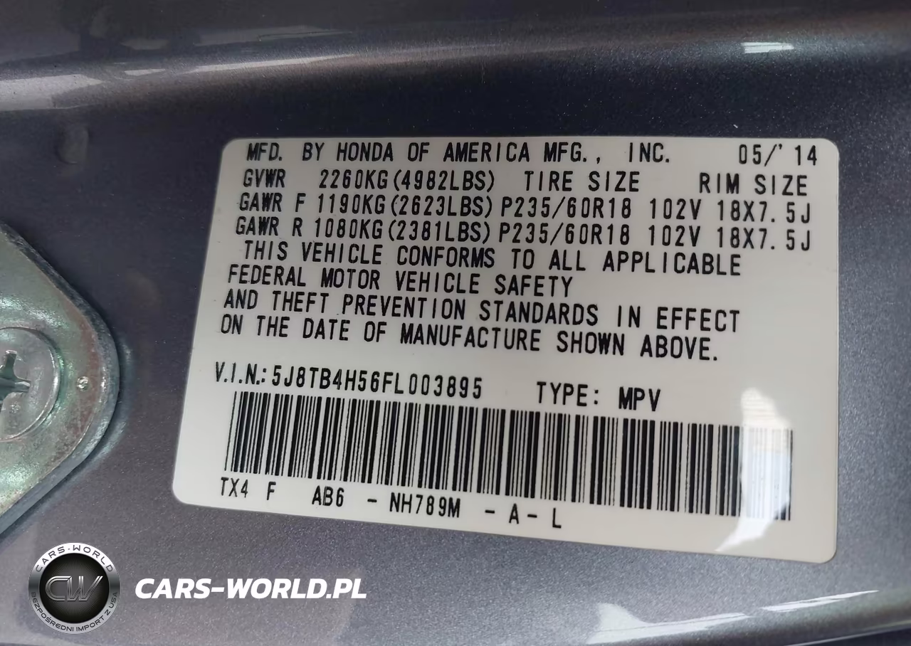 2015 Acura Rdx VIN:5J8TB4H56FL003895 - 9