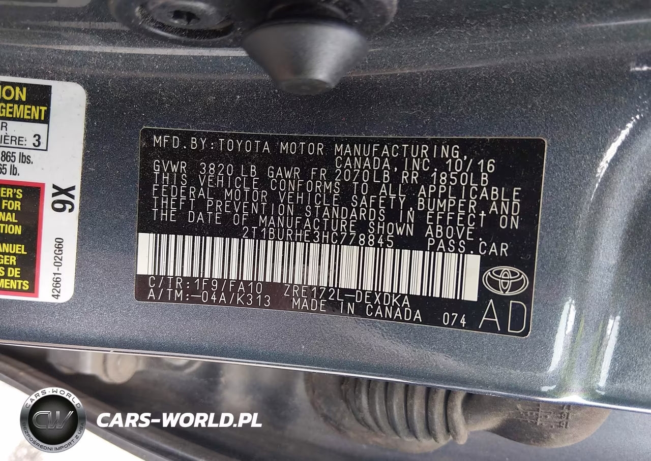 2017 Toyota Corolla L VIN:2T1BURHE3HC778845 - 9