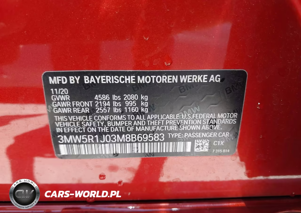 2021 BMW 330I VIN:3MW5R1J03M8B69583 - 9