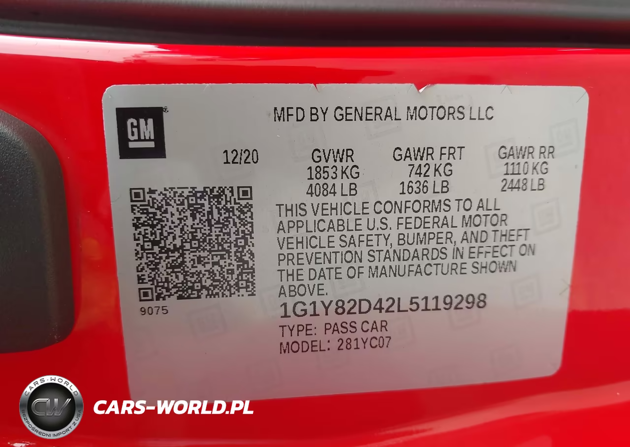 2020 Chevrolet Corvette Stingray Rwd 3Lt VIN:1G1Y82D42L5119298 - 9