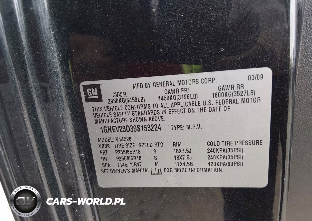 2009 Chevrolet Traverse Lt VIN:1GNEV23D39S153224 - 9
