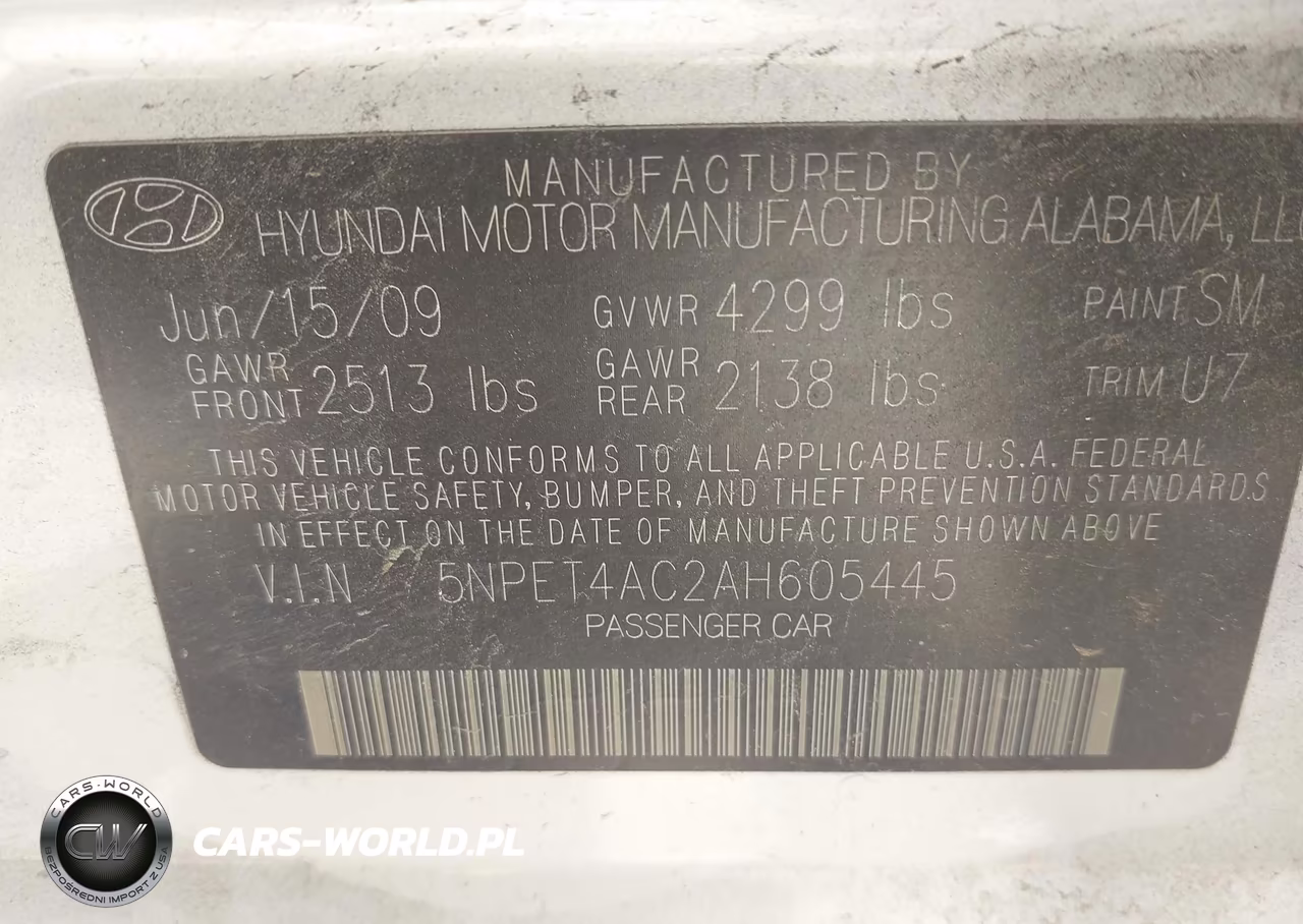 2010 Hyundai Sonata Gls VIN:5NPET4AC2AH605445 - 9