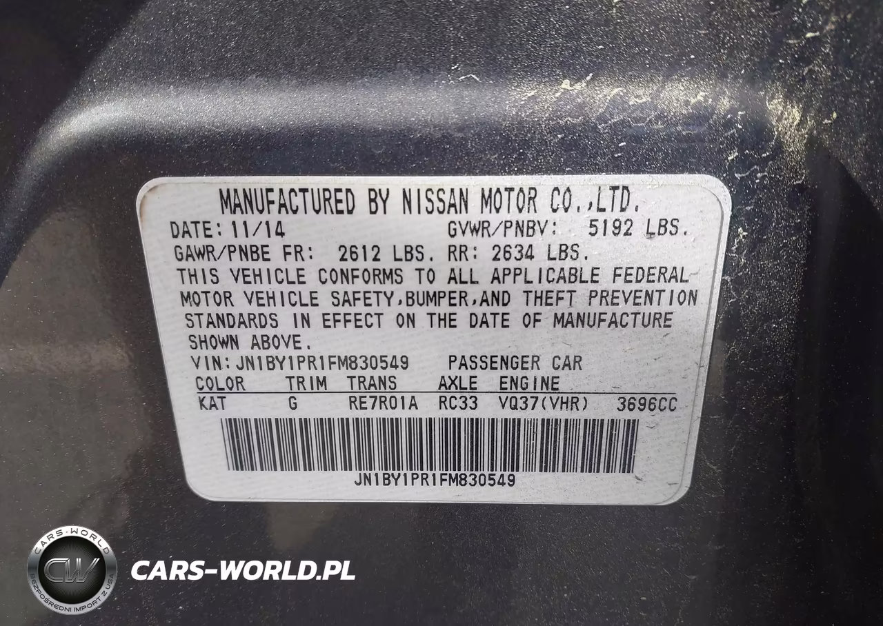 2015 Infiniti Q70L 3.7X VIN:JN1BY1PR1FM830549 - 9