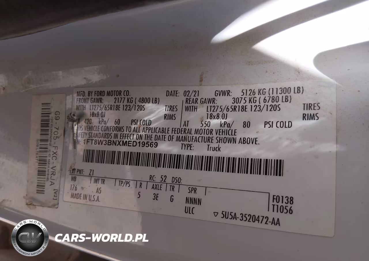2021 Ford F-350 Xl VIN:1FT8W3BNXMED19569 - 5