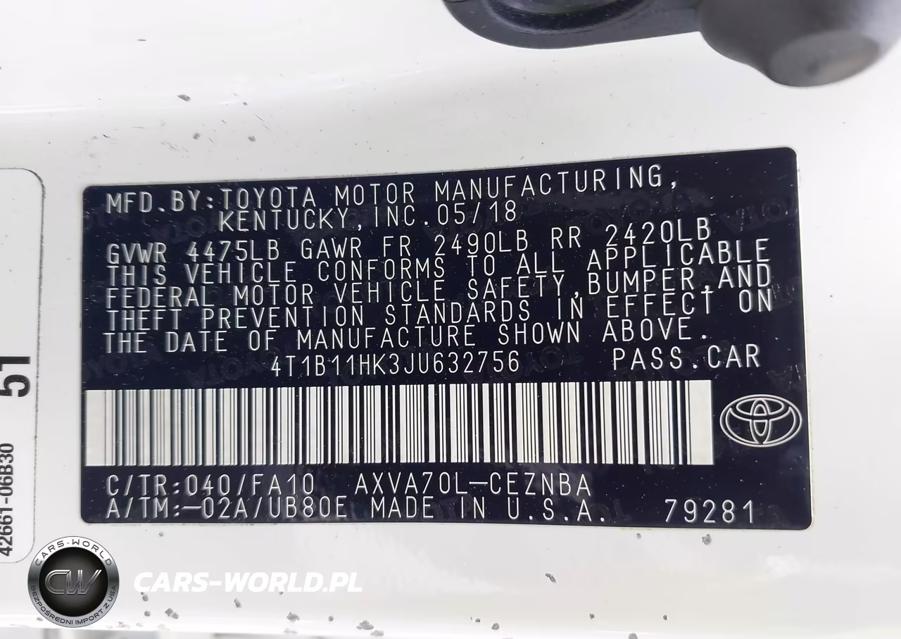2018 Toyota Camry Le VIN:4T1B11HK3JU632756 - 9