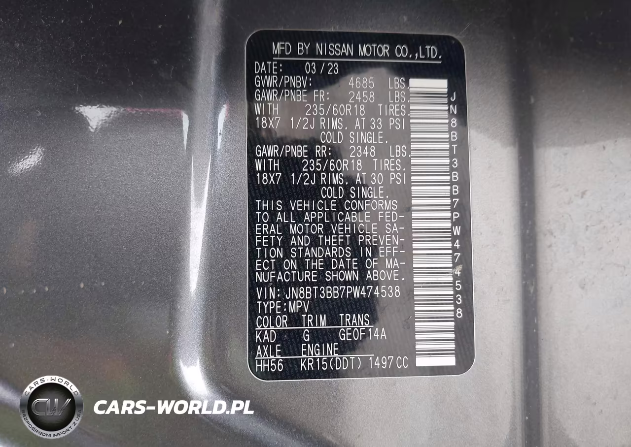 2023 Nissan Rogue Sv Intelligent Awd VIN:JN8BT3BB7PW474538 - 9