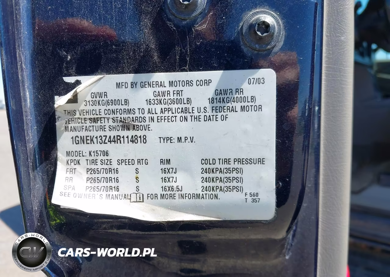 2004 Chevrolet Tahoe Lt VIN:1GNEK13Z44R114818 - 9