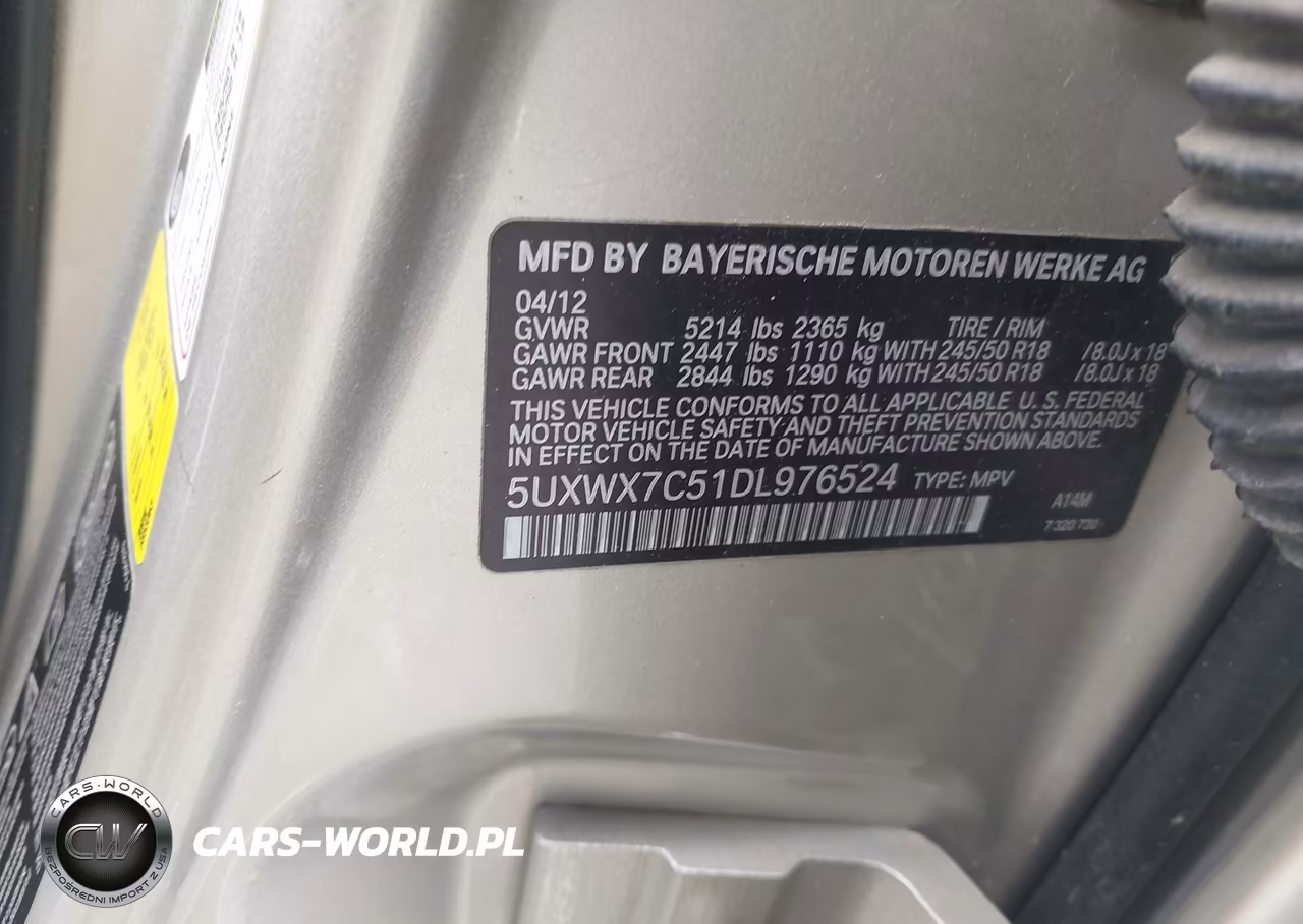 2013 BMW X3 xDrive35I VIN:5UXWX7C51DL976524 - 9